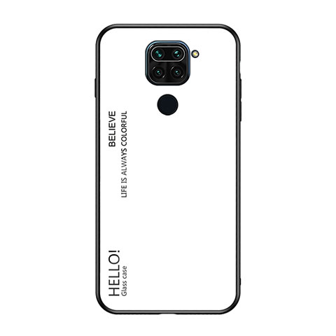 Carcasa Bumper Funda Silicona Espejo Gradiente Arco iris LS1 para Xiaomi Redmi Note 9 Blanco