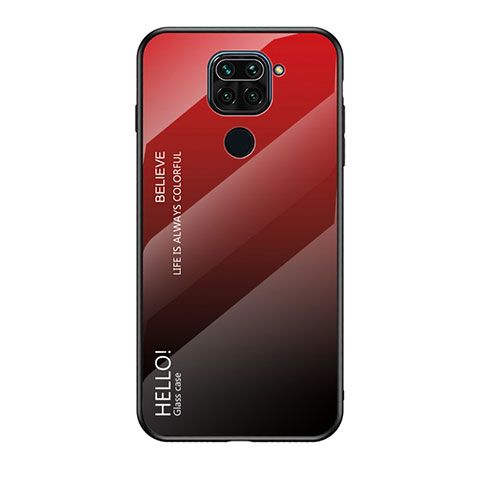 Carcasa Bumper Funda Silicona Espejo Gradiente Arco iris LS1 para Xiaomi Redmi Note 9 Rojo