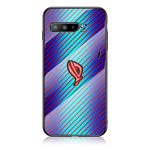 Carcasa Bumper Funda Silicona Espejo Gradiente Arco iris LS2 para Asus ROG Phone 3 Azul