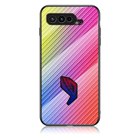 Carcasa Bumper Funda Silicona Espejo Gradiente Arco iris LS2 para Asus ROG Phone 5 Ultimate Naranja