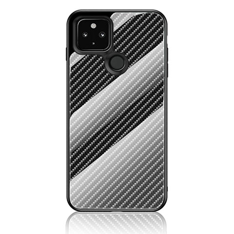 Carcasa Bumper Funda Silicona Espejo Gradiente Arco iris LS2 para Google Pixel 5 Negro