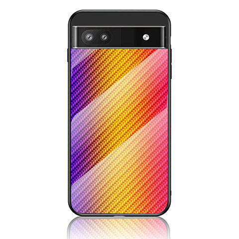 Carcasa Bumper Funda Silicona Espejo Gradiente Arco iris LS2 para Google Pixel 6a 5G Naranja