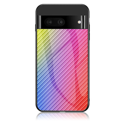 Carcasa Bumper Funda Silicona Espejo Gradiente Arco iris LS2 para Google Pixel 7a 5G Rosa