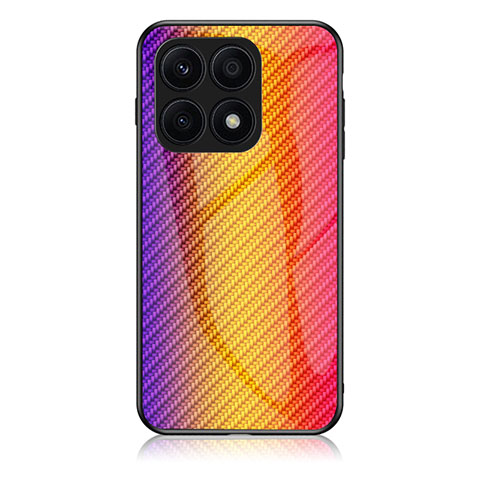 Carcasa Bumper Funda Silicona Espejo Gradiente Arco iris LS2 para Huawei Honor X6S Naranja