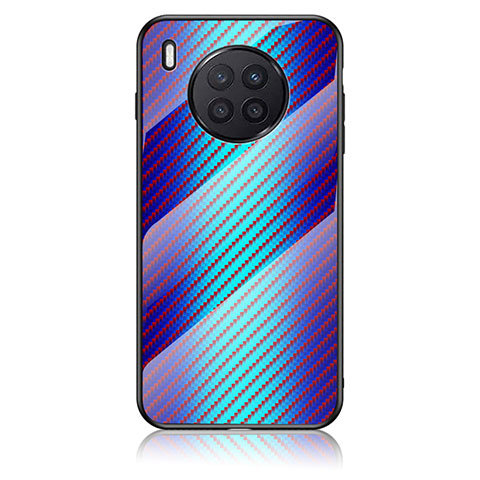 Carcasa Bumper Funda Silicona Espejo Gradiente Arco iris LS2 para Huawei Nova 8i Azul