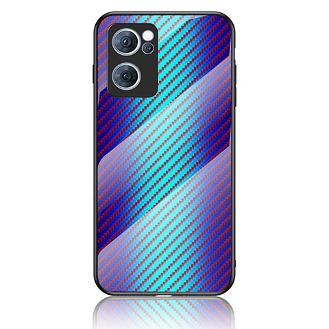 Carcasa Bumper Funda Silicona Espejo Gradiente Arco iris LS2 para OnePlus Nord CE 2 5G Azul