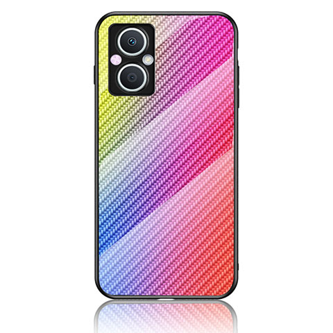 Carcasa Bumper Funda Silicona Espejo Gradiente Arco iris LS2 para OnePlus Nord N20 5G Rosa