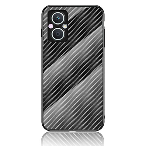 Carcasa Bumper Funda Silicona Espejo Gradiente Arco iris LS2 para Oppo F21 Pro 5G Negro