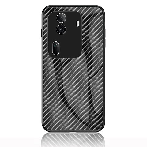 Carcasa Bumper Funda Silicona Espejo Gradiente Arco iris LS2 para Oppo Reno11 Pro 5G Negro