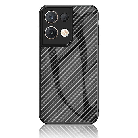 Carcasa Bumper Funda Silicona Espejo Gradiente Arco iris LS2 para Oppo Reno8 Pro 5G Negro