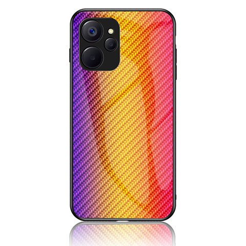 Carcasa Bumper Funda Silicona Espejo Gradiente Arco iris LS2 para Realme 10 5G Naranja