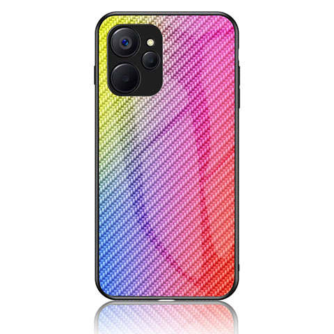 Carcasa Bumper Funda Silicona Espejo Gradiente Arco iris LS2 para Realme 10 5G Rosa