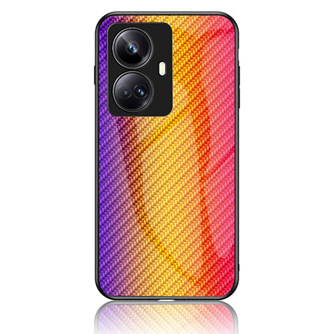 Carcasa Bumper Funda Silicona Espejo Gradiente Arco iris LS2 para Realme 10 Pro+ Plus 5G Naranja