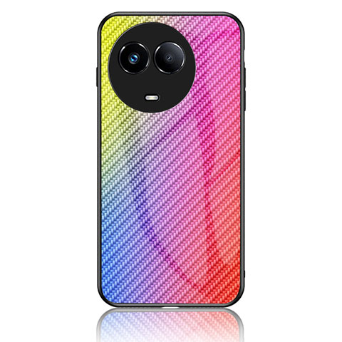 Carcasa Bumper Funda Silicona Espejo Gradiente Arco iris LS2 para Realme 11 5G Rosa