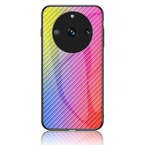 Carcasa Bumper Funda Silicona Espejo Gradiente Arco iris LS2 para Realme 11 Pro 5G Rosa