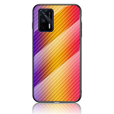 Carcasa Bumper Funda Silicona Espejo Gradiente Arco iris LS2 para Realme GT Neo 5G Naranja