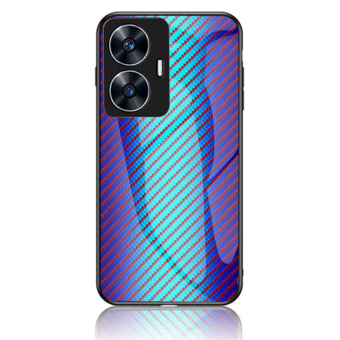 Carcasa Bumper Funda Silicona Espejo Gradiente Arco iris LS2 para Realme Narzo N55 Azul