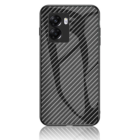 Carcasa Bumper Funda Silicona Espejo Gradiente Arco iris LS2 para Realme Q5i 5G Negro