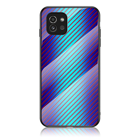 Carcasa Bumper Funda Silicona Espejo Gradiente Arco iris LS2 para Samsung Galaxy A03 Azul