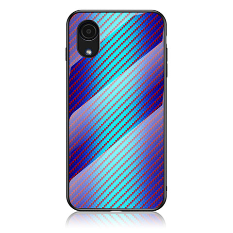 Carcasa Bumper Funda Silicona Espejo Gradiente Arco iris LS2 para Samsung Galaxy A03 Core Azul