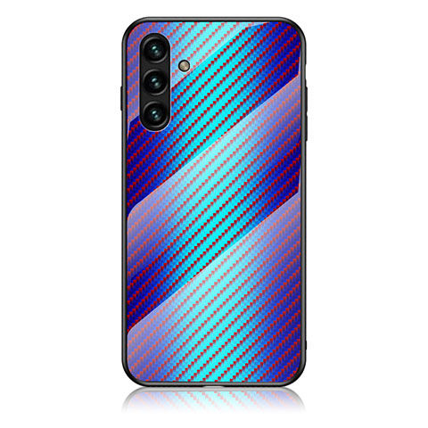 Carcasa Bumper Funda Silicona Espejo Gradiente Arco iris LS2 para Samsung Galaxy A04s Azul
