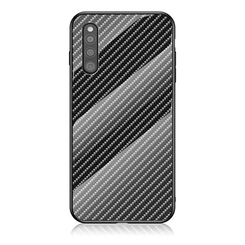 Carcasa Bumper Funda Silicona Espejo Gradiente Arco iris LS2 para Samsung Galaxy A41 SC-41A Negro