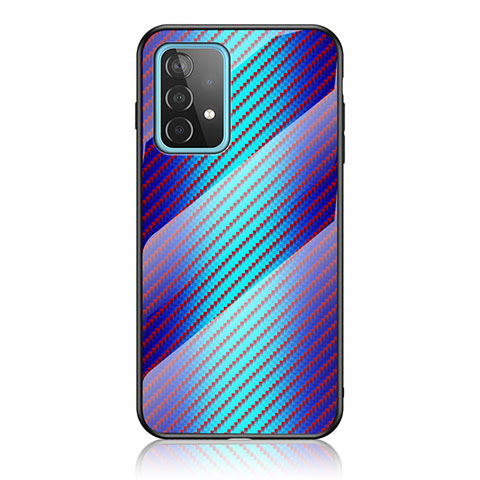 Carcasa Bumper Funda Silicona Espejo Gradiente Arco iris LS2 para Samsung Galaxy A52 4G Azul