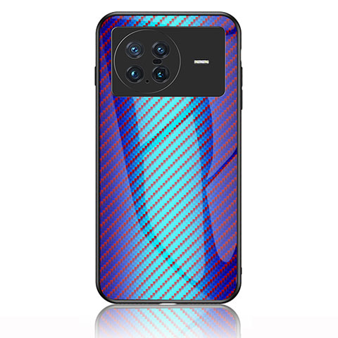 Carcasa Bumper Funda Silicona Espejo Gradiente Arco iris LS2 para Vivo X Note Azul