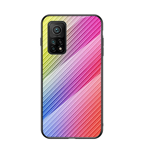 Carcasa Bumper Funda Silicona Espejo Gradiente Arco iris LS2 para Xiaomi Mi 10T Pro 5G Rosa