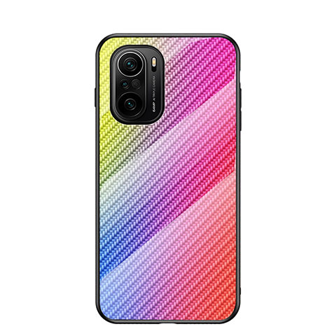 Carcasa Bumper Funda Silicona Espejo Gradiente Arco iris LS2 para Xiaomi Mi 11X 5G Rosa