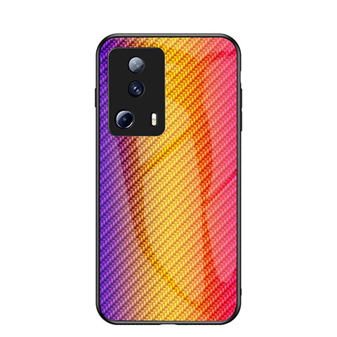 Carcasa Bumper Funda Silicona Espejo Gradiente Arco iris LS2 para Xiaomi Mi 12 Lite NE 5G Naranja