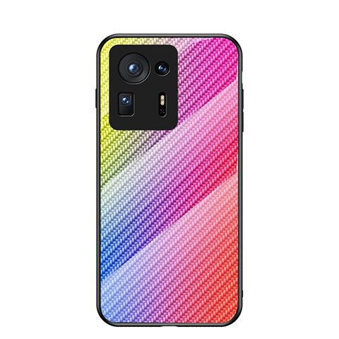 Carcasa Bumper Funda Silicona Espejo Gradiente Arco iris LS2 para Xiaomi Mi Mix 4 5G Rosa