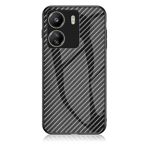 Carcasa Bumper Funda Silicona Espejo Gradiente Arco iris LS2 para Xiaomi Poco C65 Negro