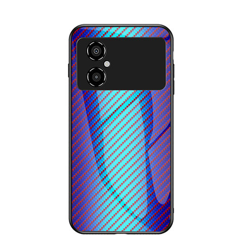 Carcasa Bumper Funda Silicona Espejo Gradiente Arco iris LS2 para Xiaomi Poco M4 5G Azul