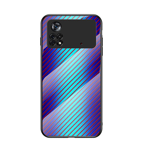 Carcasa Bumper Funda Silicona Espejo Gradiente Arco iris LS2 para Xiaomi Redmi Note 11E Pro 5G Azul