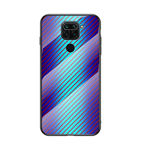 Carcasa Bumper Funda Silicona Espejo Gradiente Arco iris LS2 para Xiaomi Redmi Note 9 Azul