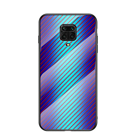 Carcasa Bumper Funda Silicona Espejo Gradiente Arco iris LS2 para Xiaomi Redmi Note 9 Pro Azul