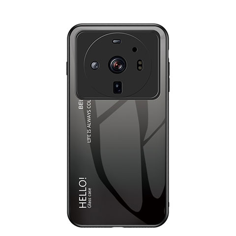 Carcasa Bumper Funda Silicona Espejo Gradiente Arco iris M01 para Xiaomi Mi 12S Ultra 5G Gris