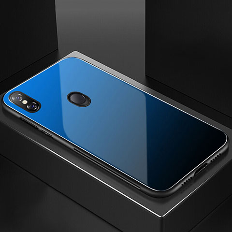 Carcasa Bumper Funda Silicona Espejo Gradiente Arco iris M01 para Xiaomi Mi 8 Azul