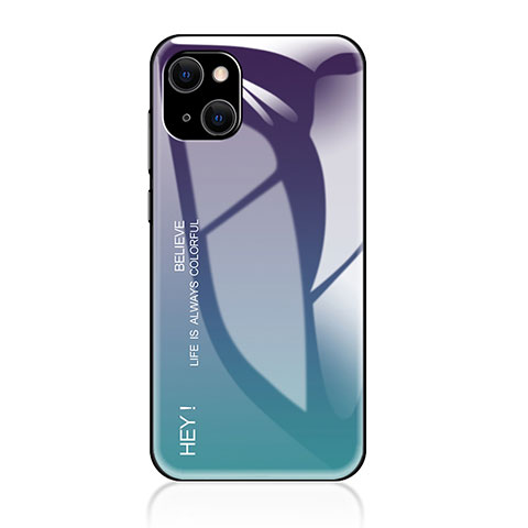 Carcasa Bumper Funda Silicona Espejo Gradiente Arco iris para Apple iPhone 15 Morado