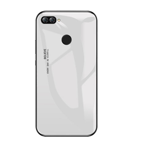 Carcasa Bumper Funda Silicona Espejo Gradiente Arco iris para Huawei Enjoy 7S Blanco