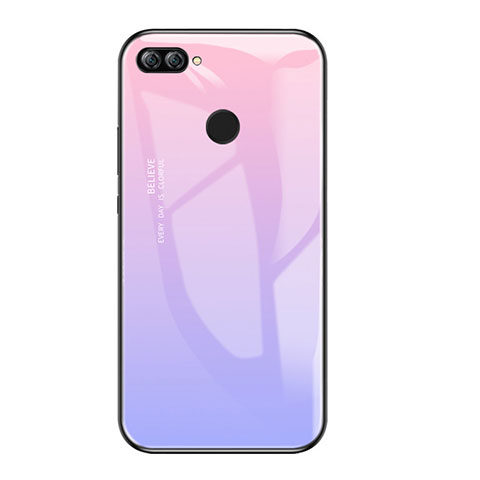 Carcasa Bumper Funda Silicona Espejo Gradiente Arco iris para Huawei Enjoy 7S Morado