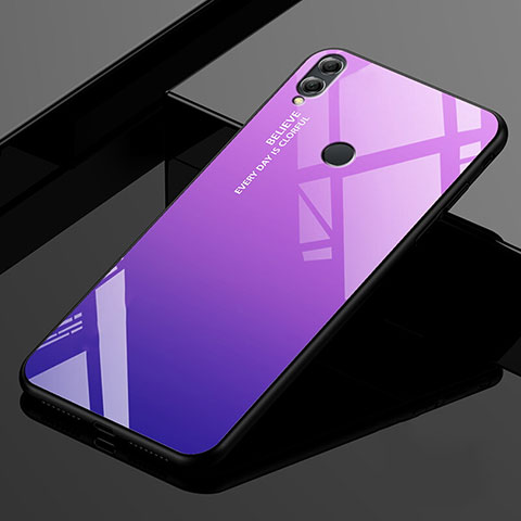 Carcasa Bumper Funda Silicona Espejo Gradiente Arco iris para Huawei Enjoy Max Morado