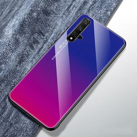 Carcasa Bumper Funda Silicona Espejo Gradiente Arco iris para Huawei Honor 20 Morado