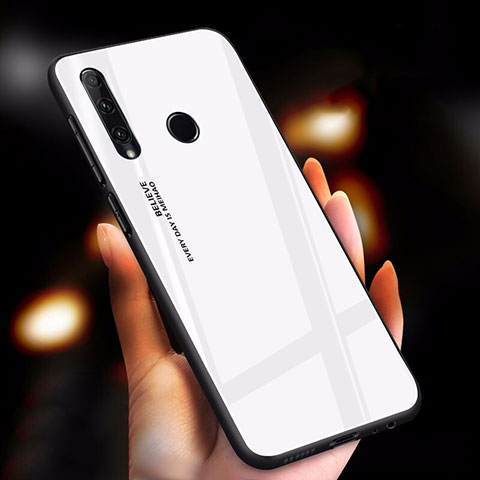 Carcasa Bumper Funda Silicona Espejo Gradiente Arco iris para Huawei Honor 20i Blanco