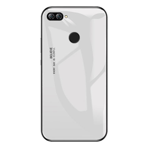 Carcasa Bumper Funda Silicona Espejo Gradiente Arco iris para Huawei Honor 9i Blanco