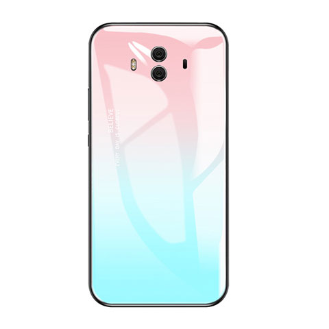 Carcasa Bumper Funda Silicona Espejo Gradiente Arco iris para Huawei Mate 10 Azul Cielo