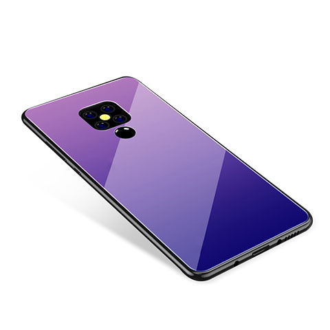 Carcasa Bumper Funda Silicona Espejo Gradiente Arco iris para Huawei Mate 20 Morado