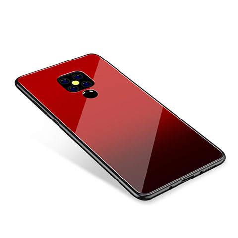 Carcasa Bumper Funda Silicona Espejo Gradiente Arco iris para Huawei Mate 20 Rojo