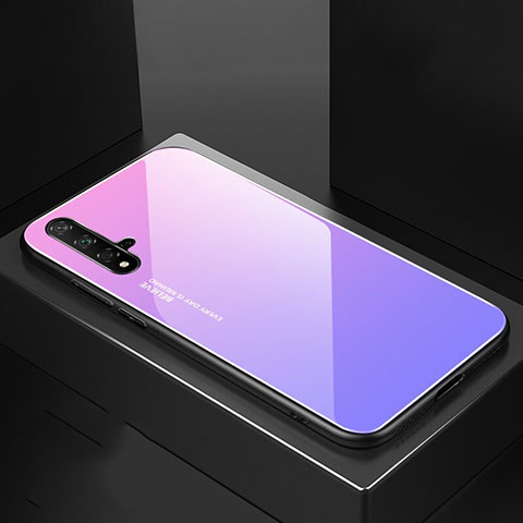 Carcasa Bumper Funda Silicona Espejo Gradiente Arco iris para Huawei Nova 5 Rosa